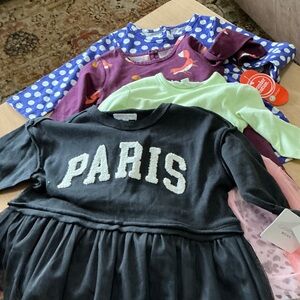 wonder nation Light Green Bodice with Pink Tulle Skirt Kids Dress